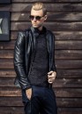 Luksuriøs herre bikerjakke - Sort 4