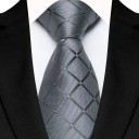 Luksuriøst ternet herreslips 145 x 8 cm Elegant mønstret slips Bredt slips i høj kvalitet til sociale begivenheder, forretningsmøder og formelle outfits 6
