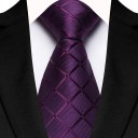 Luksuriøst ternet herreslips 145 x 8 cm Elegant mønstret slips Bredt slips i høj kvalitet til sociale begivenheder, forretningsmøder og formelle outfits 8