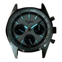Luksusisk herre mekanisk chronograf Manuel optræk Tachymeter og 24-timers indikator Urkasse 38 mm Stål 316L Safirglas Læderrem 10