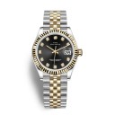 Luksusiske dameur med sten på urskiven Dato Guld ribbet bezel Guld-sølv fem-rækket armbånd Vandafvisende 5 ATM Til hver dag 6
