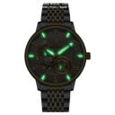 Luksusiske herre mekaniske ure Åben urskive Indekser med sten Urkasse 42 mm Rustfrit stål Sølv armbånd Vandafvisende 30 m 4