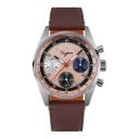 Luksusiske herre mekaniske ure Chronograf med manuel optræk Læderrem Urkasse 38 mm Safirglas Rustfrit stål 316L Gennemsigtigt bagcover 12