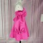 Luksusowa mini sukienka różowa 4