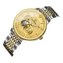 Luksusowe męskie mechaniczne zegarki z widokiem na mechanizm Zegarek z podświetleniem Koperta 42 mm Stal nierdzewna Srebrno-złota bransoleta 8