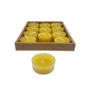 Lumânări de ceai din ceară de albine 12 buc 4 x 1,8 cm ceară naturală lumânări galbene pentru decorațiuni, petreceri, aniversări și aranjamente 1