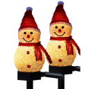 Lumière de Noël solaire Bonhomme de neige 28,5 cm Piquet de jardin 11 x 7,8 cm Décoration extérieure LED Lumière blanche chaude Lampe solaire pour terrasse et parterre 4