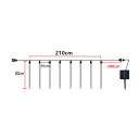 Lumière LED solaire 210 cm Pluie de météores 8 tubes de 30 cm Lumière extérieure étanche avec un câble d'alimentation de 290 cm en PC transparent 2