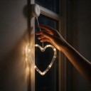 Lumière LED Suspendue en Forme de Cœur de Noël 17 x 13 cm Fonctionnant sur Piles AAA avec Ventouse Cœur Lumineux Blanc Chaud pour Fenêtre, Porte 3