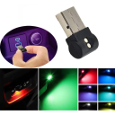 Lumière LED USB pour voiture 2,5 x 1,5 cm Éclairage d'intérieur coloré avec bouton pour changer de couleur et éteindre Accessoire décoratif pour véhicule 2