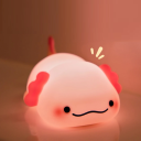 Lumină de noapte pentru copii în formă de axolotl roz, lampă de silicon cu încărcare USB, baterie de 1200mAh, autonomie lungă 4