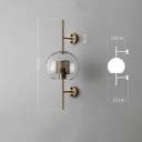 Lumină de perete modernă formă rotundă 55 x 20 cm sticlă și metal soclu E27 fără bec 90-260 V Bronzo pentru living și dormitor 3