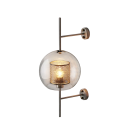 Lumină de perete modernă formă rotundă 55 x 25 cm sticlă și metal soclu E27 fără bec 90-260 V Cromată pentru living și dormitor 2