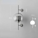 Lumină de perete modernă formă rotundă 55 x 25 cm sticlă și metal soclu E27 fără bec 90-260 V Cromată pentru living și dormitor 3