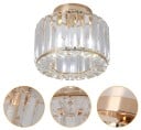 Lumină de plafon cu diametrul de 21 cm, înălțime 18 cm, bază 12 cm Cilindrică cu sticlă, 3 temperaturi de lumină comutabile, soclu E27 13