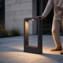 Lumină LED de grădină modernă 15 W COB 3000 K Alb cald 40 cm Aluminiu AC 85–265 V Negru Stâlp rezistent la apă pentru gazon la vilă și în curte 2