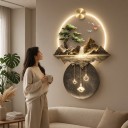 Lumină LED de perete cu imagine 90 x 60 cm Munte cu copac și lac Acrilic și metal Lumină albă caldă Decorațiune modernă pentru perete 6