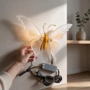 Lumină LED în Formă de Fluture 30 x 20 cm Lumină Decorativă Statică cu Transformator ABS Alb Cald pentru Grădină și Interior 6