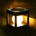 Lumină solară de coloane 11,8 x 11,8 x 11,5 cm LED becuri cu lumină albă caldă IP65 pentru utilizare în exterior pe stâlpi de lemn cu protecție 5