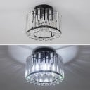 Luminaire de plafond diamètre 21 cm, hauteur 18 cm, base 12 cm Cylindrique avec des éléments en verre, 3 températures de lumière 7