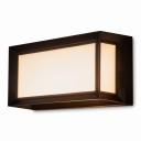 Luminaire mural extérieur LED 25 W Protection IP65 Corps carré en largeur Cadre noir autour du diffuseur blanc Lumière blanche chaude 3000 K 1