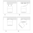 Luminária LED embutida rotativa 7W cilíndrica 99x60 mm corpo em alumínio luz branca quente iluminação pontual de interior 4