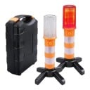 Lumini LED de avertizare 2 buc Lumini de urgență telescopice 17 cm Magnetice cu suport Benzi reflexive În trusă Pentru mașină 1