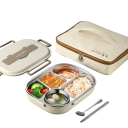 Lunchbox ze stali nierdzewnej z izolacją termiczną 2000 ml, 5 przegródek, z torbą, miską na zupę, łyżką, pałeczkami, przenośnym termosem 5