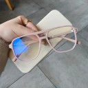 Lunettes anti-lumière bleue pour le travail sur ordinateur Grande monture carrée avec pont double Verres transparents de 57 mm de large Branches 1