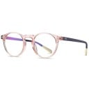 Lunettes anti-lumière bleue pour le travail sur ordinateur Monture ronde avec un pont en forme de trou de serrure Verres transparents Branches 3