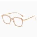 Lunettes anti-lumière bleue pour ordinateur Montures en plastique marquées par un design géométrique Branches métalliques de couleur dorée 2