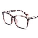 Lunettes avec filtre de lumière bleue pour ordinateur et mobile Monture en plastique carrée Branches larges Verres transparents Rivets décoratifs 12