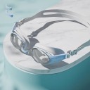 Lunettes de natation avec verres clairs protection UV Cadre en silicone Polycarbonate Sangle ajustable Lunettes confortables pour la piscine 4