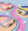 Lunettes de natation pour enfants 16 × 6,5 cm Plastique et silicone Lunettes confortables et étanches pour la natation en piscine 4