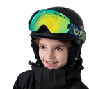 Lunettes de ski pour enfants 15,5 x 8,2 cm UV400 Unisex Polycarbonate Anti-buée Vert avec impression spatiale Étui à lunettes 2