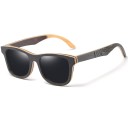 Lunettes de soleil en bois pour homme E2161 2