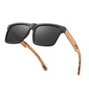Lunettes de soleil en bois pour hommes E1957 3
