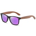 Lunettes de soleil en bois pour hommes E2158 6