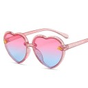 Lunettes de soleil pour enfants en forme de cœur Cadre scintillant Lunettes stylées pour filles Protection UV Cadre léger Lunettes de mode d'été pour enfants 1