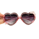 Lunettes de soleil pour enfants en forme de cœur Fleurs décoratives sur les branches Lunettes stylées pour enfants Lunettes d'été pour les sorties, le parc et les vacances 4