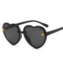 Lunettes de soleil pour enfants en forme de cœur Lunettes stylées pour filles Protection UV Monture légère Lunettes d'été pour enfants Accessoire à la mode pour les sorties et les aires de jeux 3
