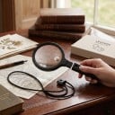 Lup til halsen med belysning 30 LED Forstørrelse 5x og 10x Linse 138 mm Aftageligt håndtag USB-C opladning Sort Til læsning, syning og håndarbejde 5