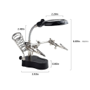 Lupa de mesa com iluminação 3.5x 12x Suporte auxiliar para soldadura Suporte com clip Lupa para placas de circuitos LED lupa ferramenta 9