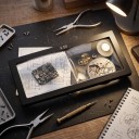 Lupa dioptrică pentru căști de sudură 2,5 dioptrii Dimensiune 11 x 5,5 cm Grosime 3 mm Sticlă Cadru negru Pentru sudare precisă 3