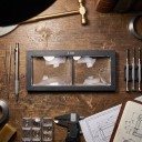 Lupa dioptrică pentru căști de sudură 2 dioptrii Dimensiune 11 x 5,5 cm Grosime 3 mm Sticlă Ramă neagră Pentru sudare precisă 2