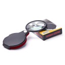 Lupa plegable 10 aumentos Diámetro 70 mm Lupa portátil para lectura y trabajos detallados Óptica de calidad Cuerpo de metal Estuche con bisagras 3