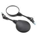 Lusterka motocyklowe okrągłe obrotowe 2 szt. z długim ramieniem 29,5 cm gwint 10 mm ABS i aluminium kolor czarny 1
