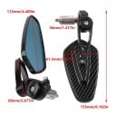 Lusterka wsteczne motocyklowe 2 szt. Szkło kolorowe CNC 7/8" 22 mm Uniwersalne mocowanie Regulowany kąt mocowania kierownicy Sportowy 9