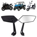 Lusterka wsteczne motocyklowe 2 szt. Uniwersalne mocowanie 8 mm i 10 mm Czarna osłona ABS Głowica obrotowa 360° Do skuterów i motocykli o małej pojemności 4