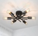 Lustre moderne à six ampoules E27 Lustre encastré au plafond Éclairage de plafond en métal Luminaire minimaliste 54 x 13 cm 1
